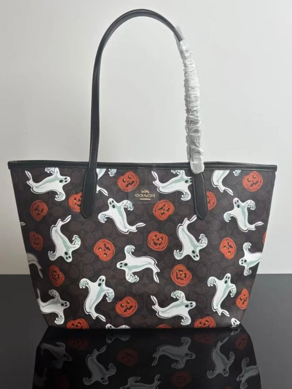 Coach Halloween Limited Edition Ghost Pumpkin Signature Tote Bag